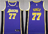 Men's Los Angeles Lakers #77 Luka Doncic Puple 2025 Stitched Basketball Jersey,baseball caps,new era cap wholesale,wholesale hats